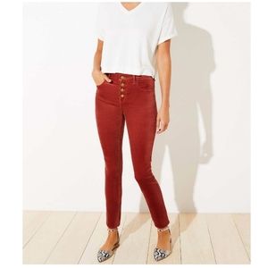 Loft Skinny Corduroy Red Pants